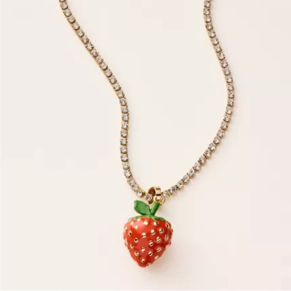 kate spade Strawberry Pendant Necklace - Gold and Red - Picture 2 of 4